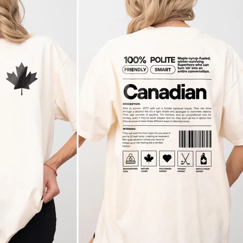 Stylish Canada Day outfit featuring a Comfort Colors t-shirt with vintage maple leaf graphics and proud Canadian aesthetic